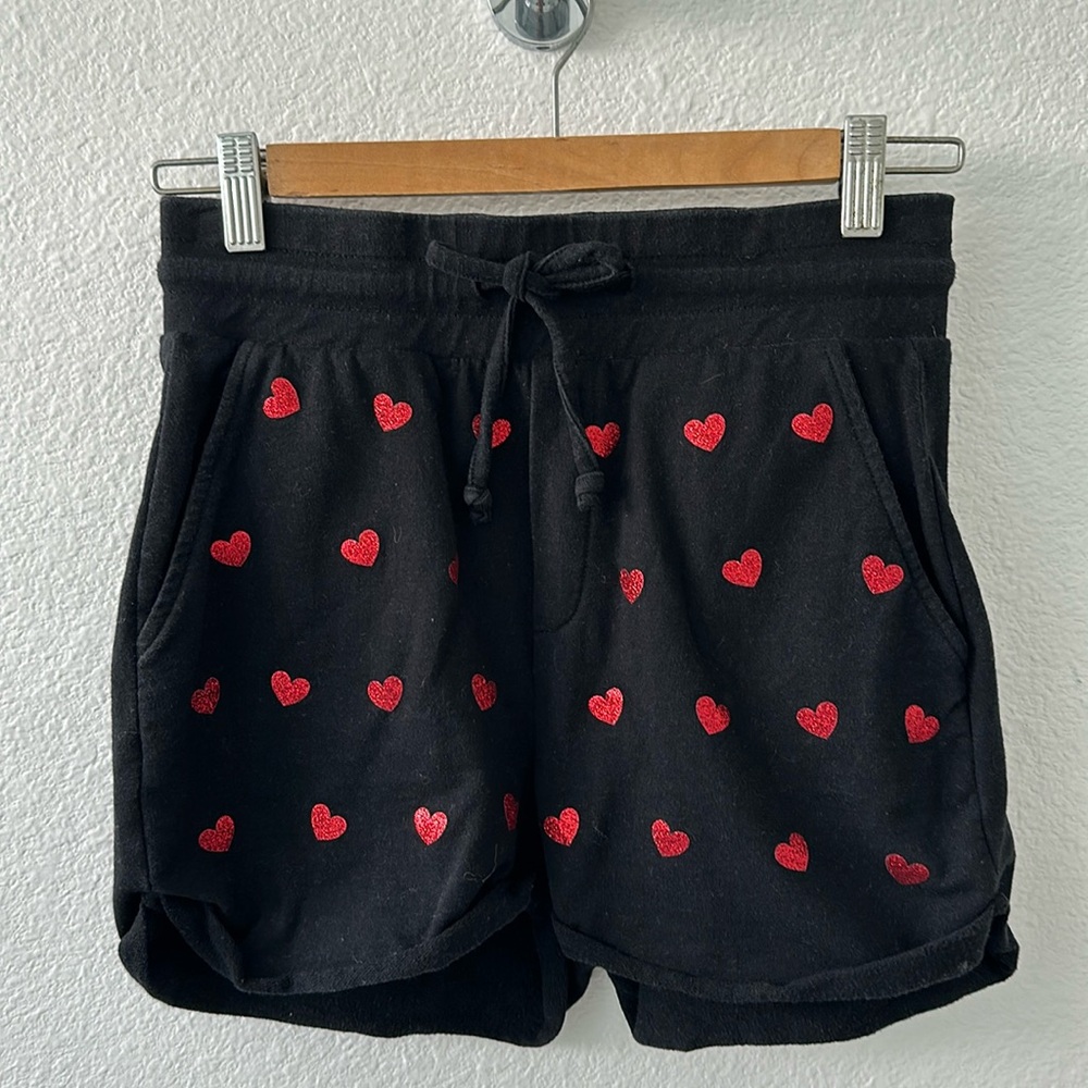 beach riot red heart shorts size small. see matching top